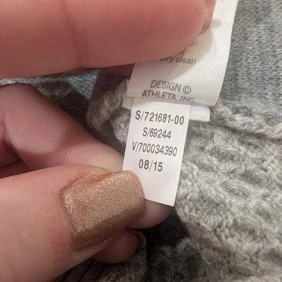 ATHLETA Merino Extra Fine Wool Sweater Dress XS Gray Turtleneck 3/4 Sleeve - Picture 10 of 11